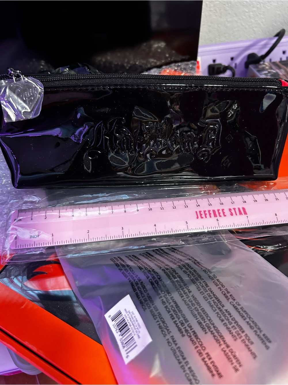 Kat Von D Black Patent Makeup Pouch
